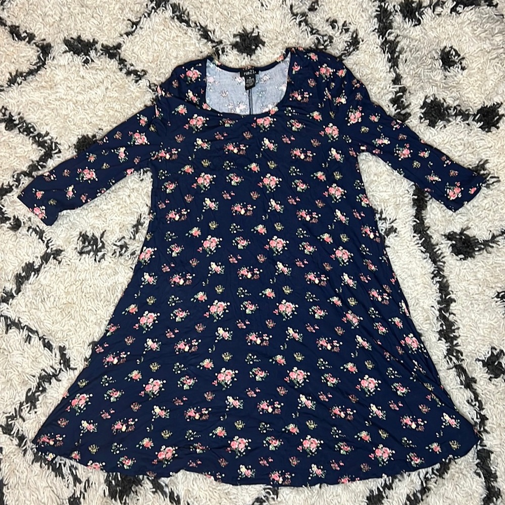 Rue 21 Dark Blue Floral Dress